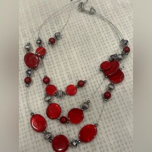 Elegant Red Beaded Necklace